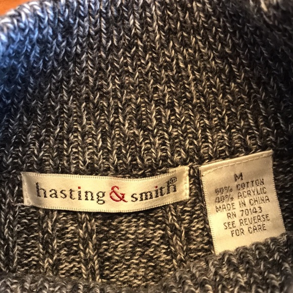 Pretty mock neck sweater, medium gray/black, great condition! - Picture 3 of 6